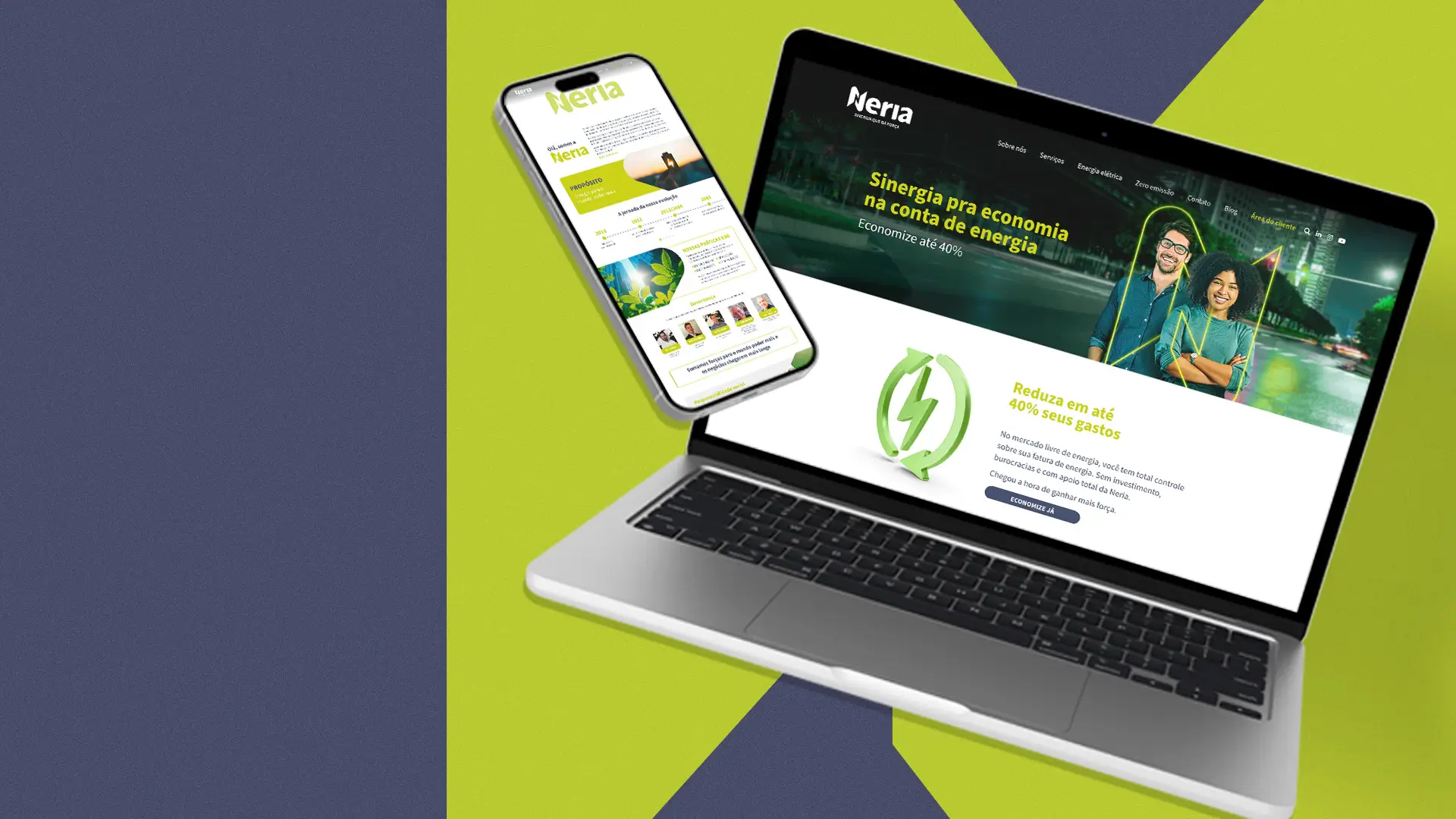 Imagem do Case feito pela Agência Bee Creative para Case Neria – Site