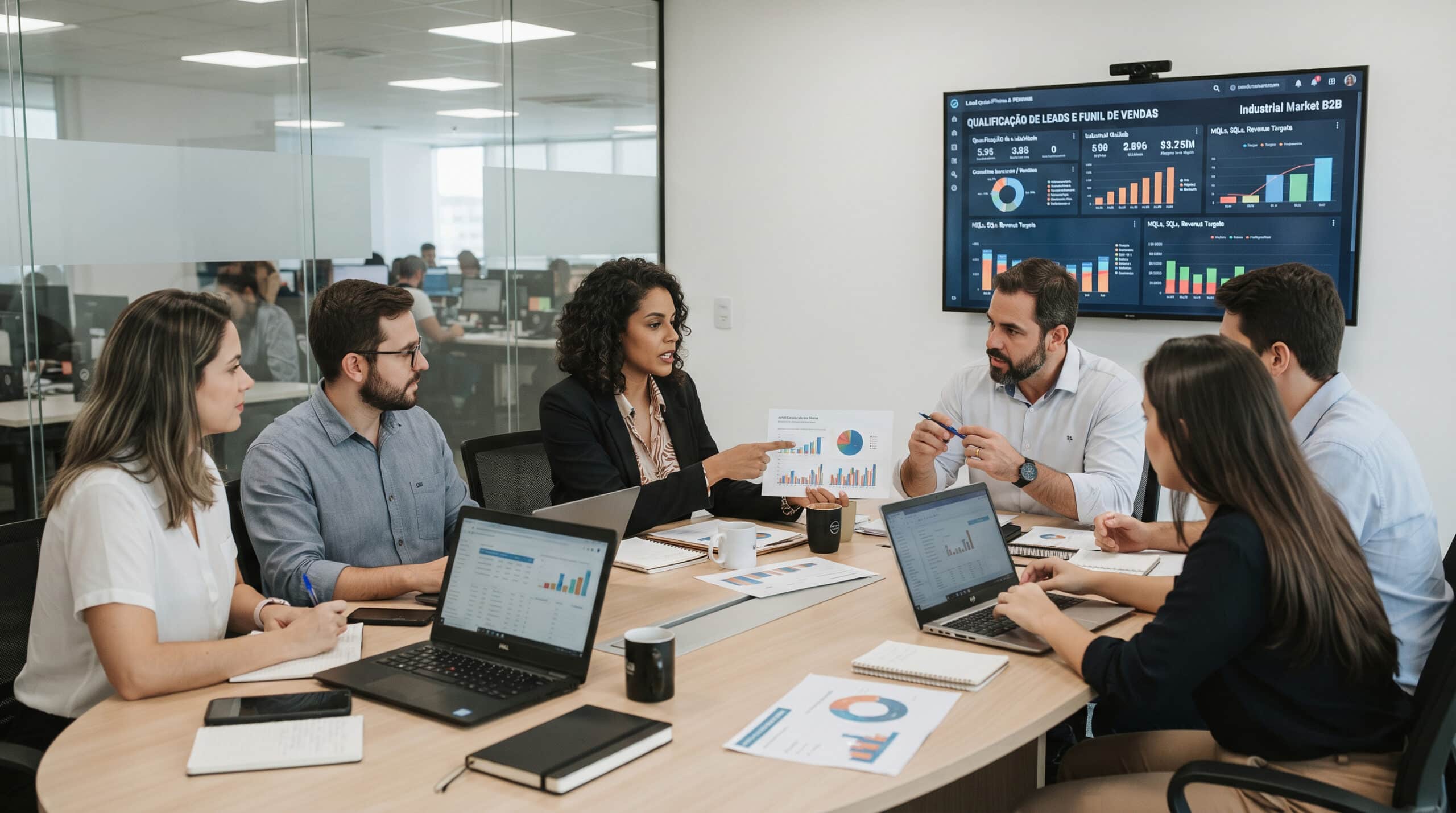 análise de leads qualificados em empresa do mercado B2B industrial