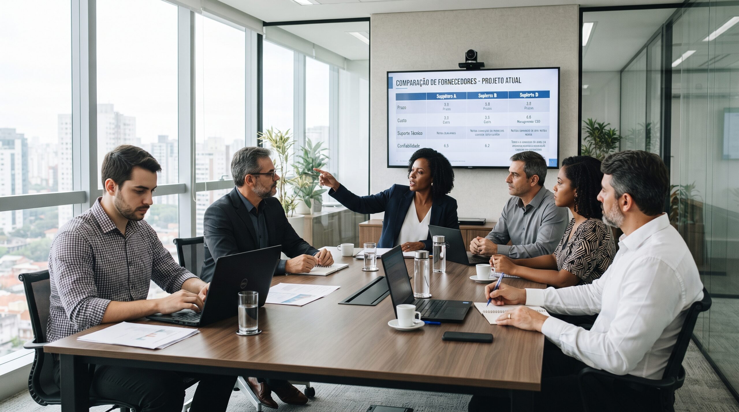 comitê de compra avaliando fornecedor no ciclo de vendas B2B